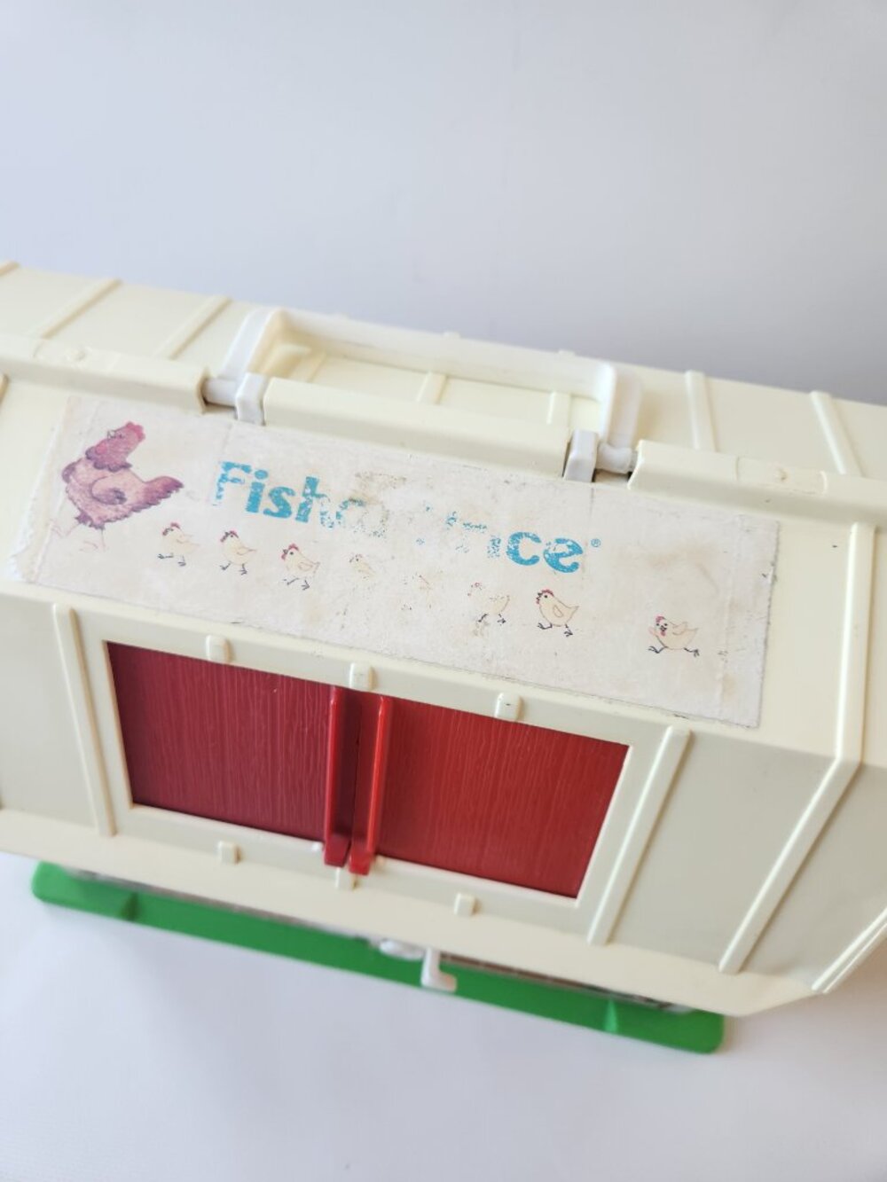 Fisher Price Vintage Farm Barn Playset Red White Folding Toy Barn Pretend Play - Picture 2 of 9